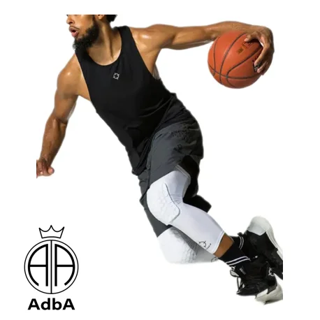 Rodillera De Basquet Color Blanco Adba. Unisex 1 Par