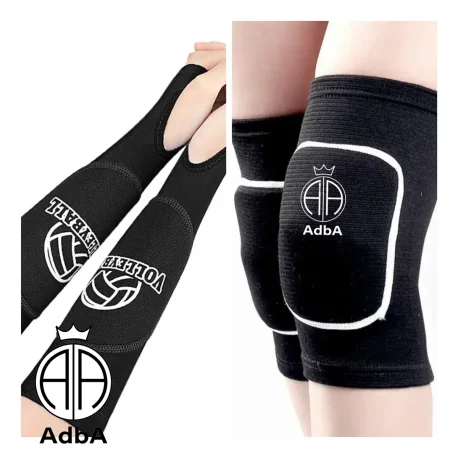 Mangas De Voley Color Negro  + Rodillera Adba color Negro