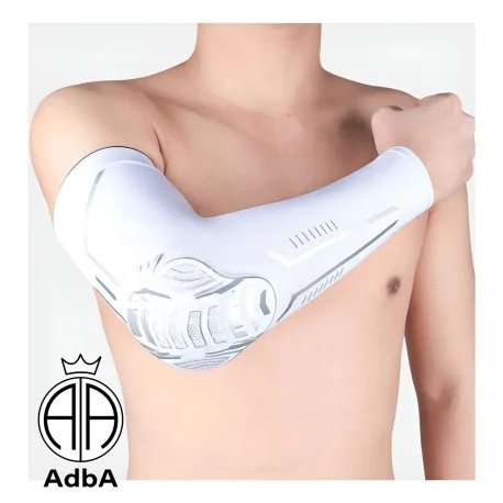 Manga De Compresión con proteccion rigida. Basquet Adba Blanco 1 Par