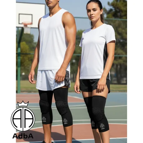 Rodillera De Basquet Color Negro Adba. Unisex X 2