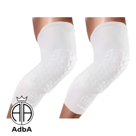Rodillera De Basquet Color Blanco Adba. Unisex 1 Unidad.