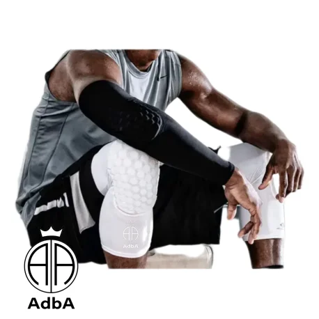 Rodillera De Basquet Color Blanco Adba. Unisex 1 Par