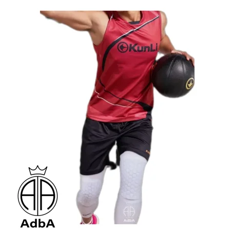 Rodillera De Basquet Color Blanco Adba. Unisex 1 Unidad.