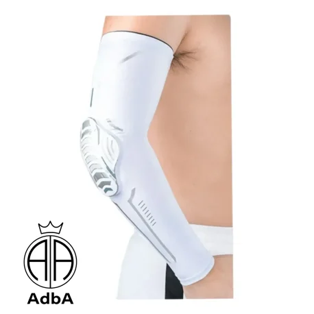 Manga De Compresión con proteccion rigida. Basquet Adba Blanco 1 Par
