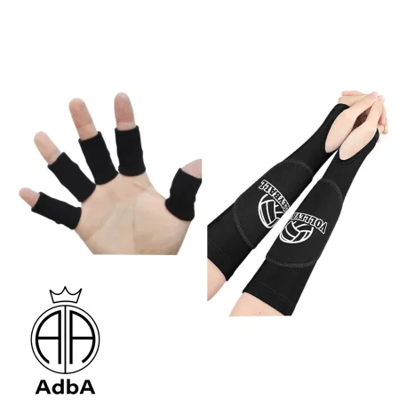 Mangas De Voley Acolchonadas Adba + 10 Protectores Para Dedo