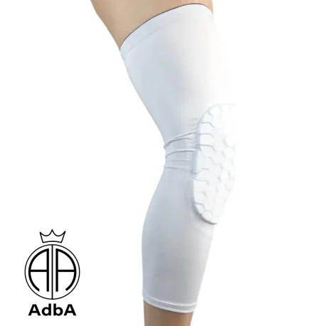 Rodillera De Basquet Color Blanco Adba. Unisex 1 Par