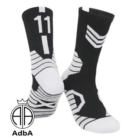 Medias de compresion deportiva para basquet negro y blanco  N 11