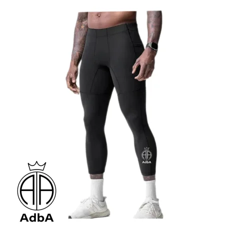 Calza 3/4 De Compresion. Hombre Basquet Adba . Lisa