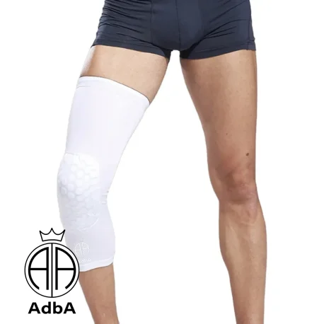 Rodillera De Basquet Color Blanco Adba. Unisex 1 Par
