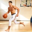 Calza 3/4 Compresion .basquet. Blanco .hombre Adba