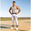 Calza 3/4 Compresion .basquet. Blanco .hombre Adba